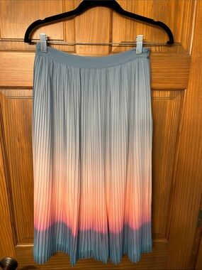 H by Halston Ombre Pleated Skirt in Blue and Pink Size 2
